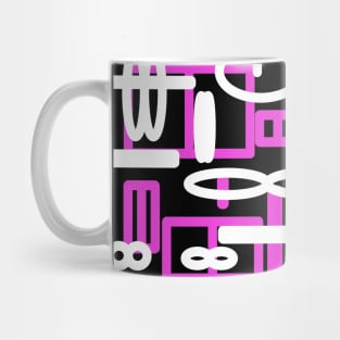 Pink  and black geometric abstract art desig Mug